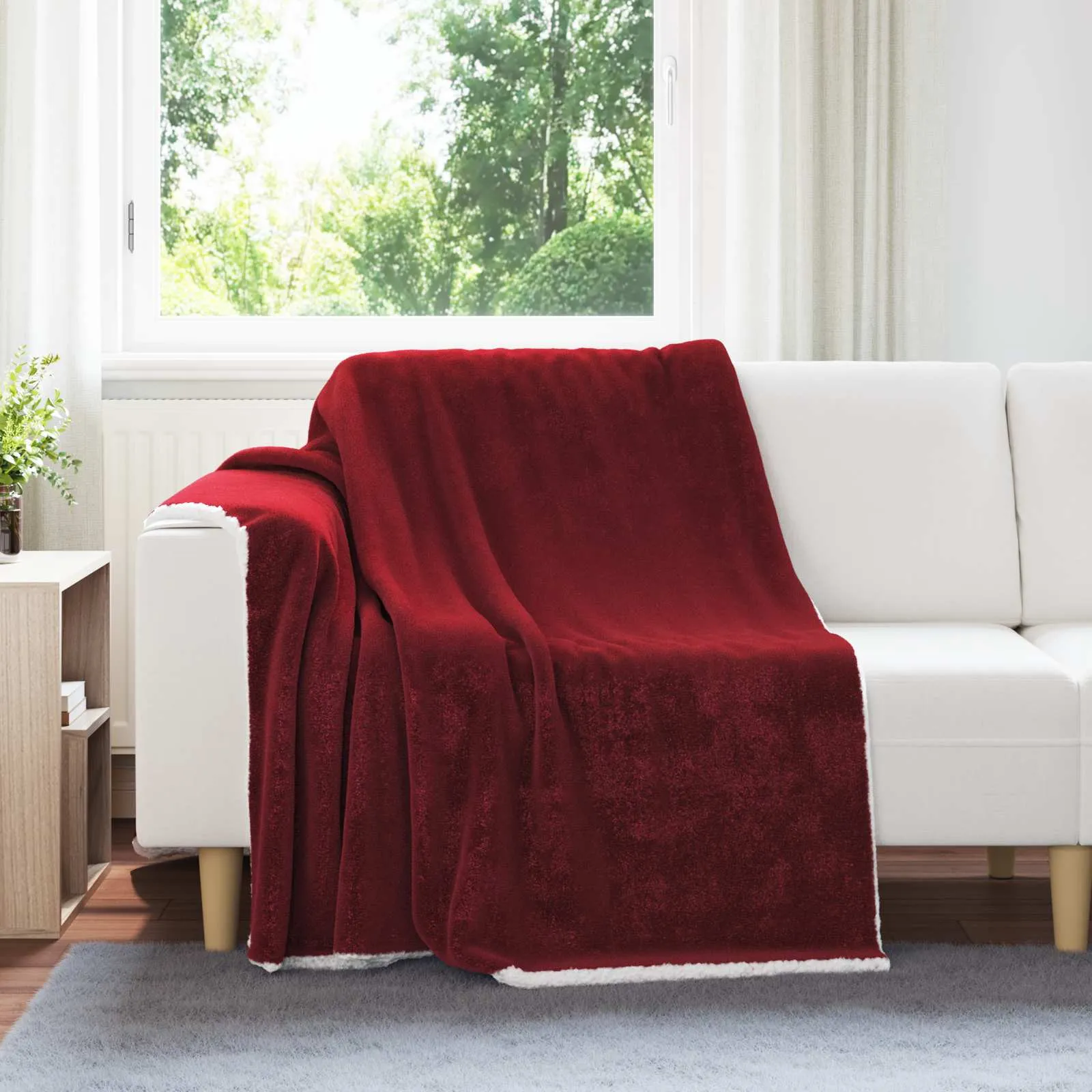 vidaXL Dekica Bordeaux Crvena 150 x 200 cm 1.64 kg Runo - Venlo