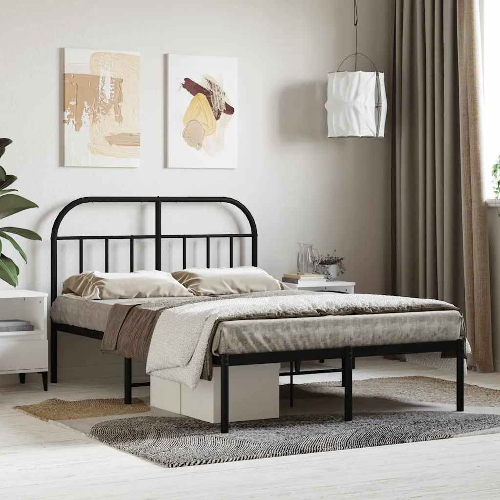 vidaXL Metalni okvir za krevet s uzglavljem crni 120x190 cm - Venlo