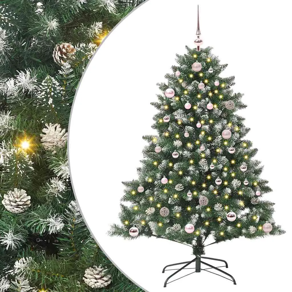 vidaxl umjetno božićno drvce zelena 150 cm pvc, plastika i čelik - slika 1