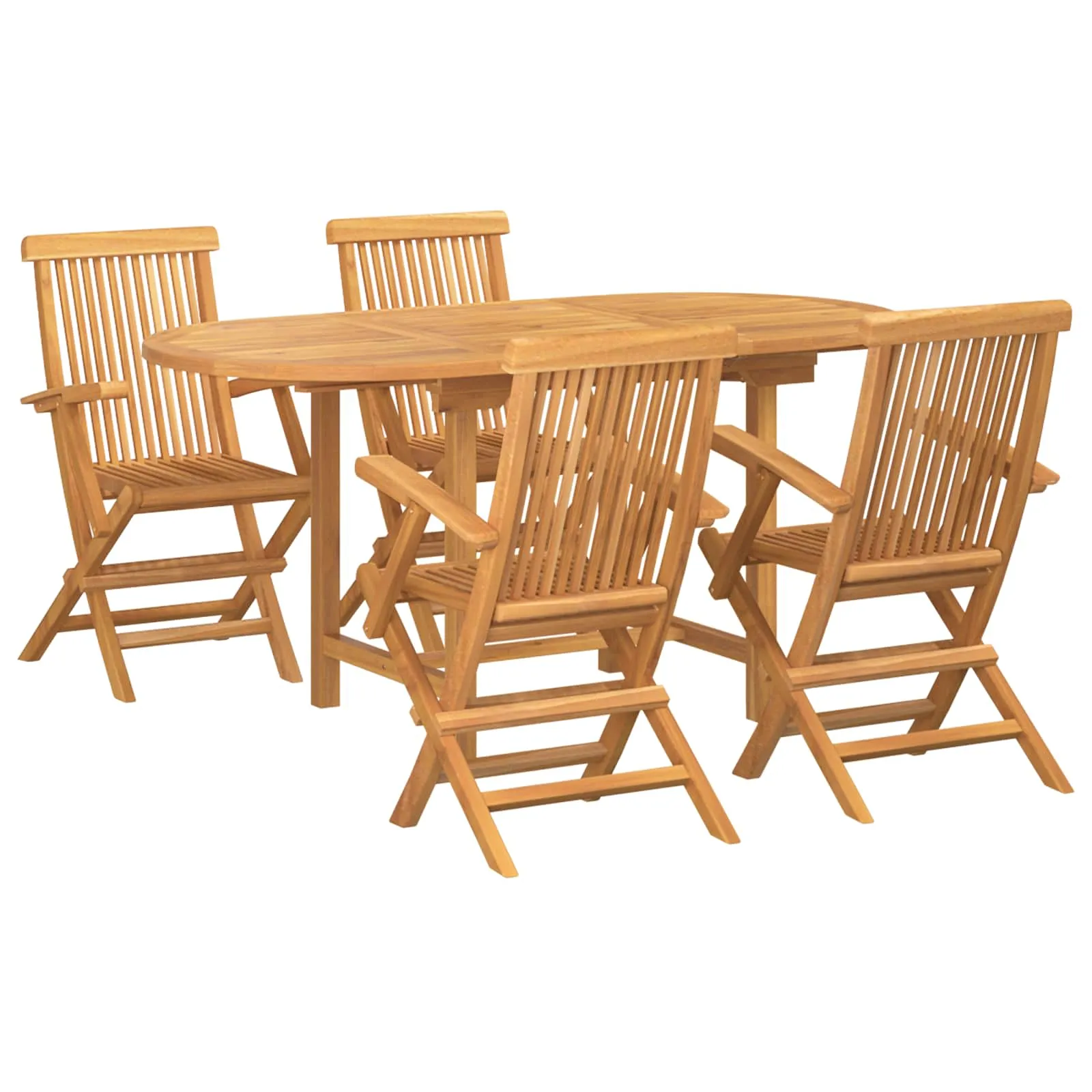 vidaXL Vrtni set za objed 5 kom. Smeđa Čvrsto teak drvo - Venlo