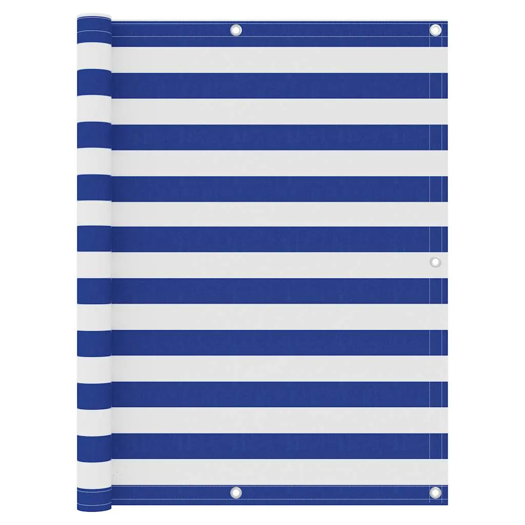vidaXL Balkonski zastor bijelo-plavi 120 x 400 cm od tkanine Oxford - Venlo