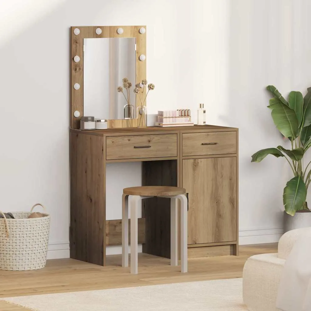 vidaXL Toaletni stol 2 kom. Smeđa 50 x 41 x 135 cm Konstruirano drvo - Venlo