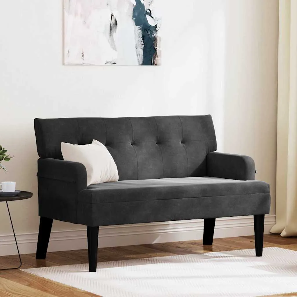 vidaXL Chesterfield klupa Crna 112 x 65,5 x 75 cm Baršun - Venlo