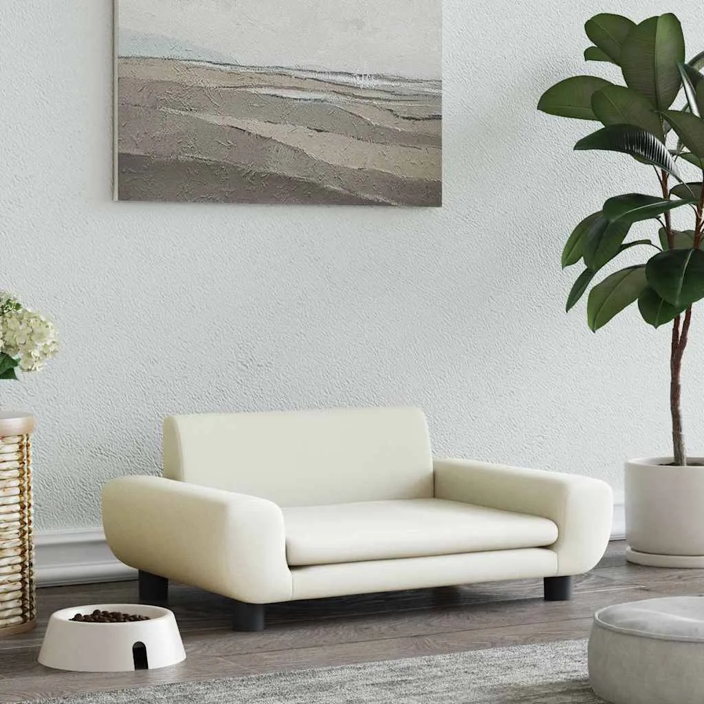 vidaxl krevet za pse krem 70 x 45 x 33 cm baršunasti - slika 1