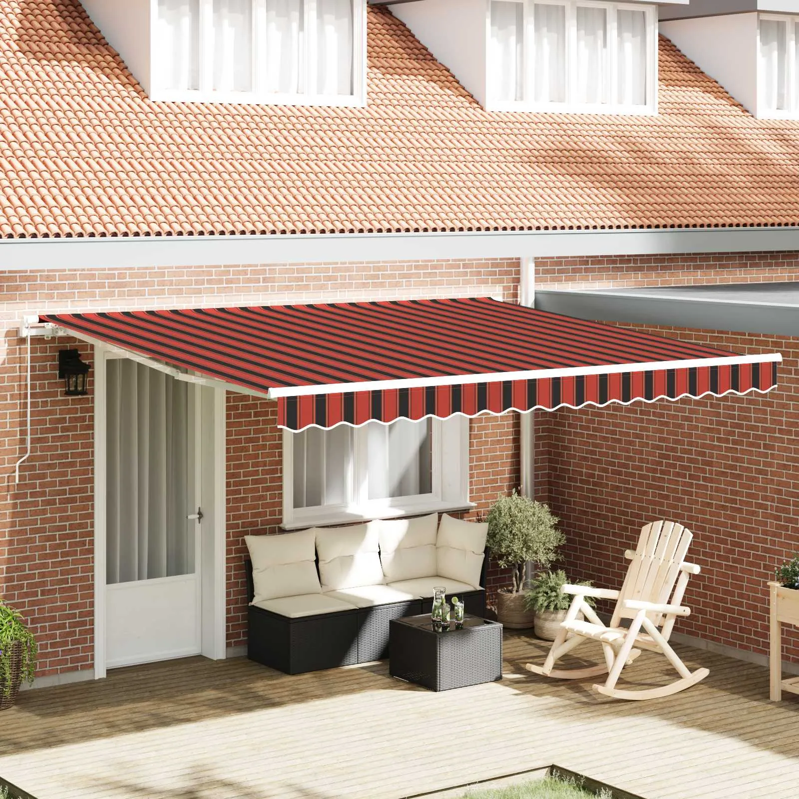 vidaXL Povlačivi tende Narančasta 400 × 350 cm Poliester i aluminij - Venlo