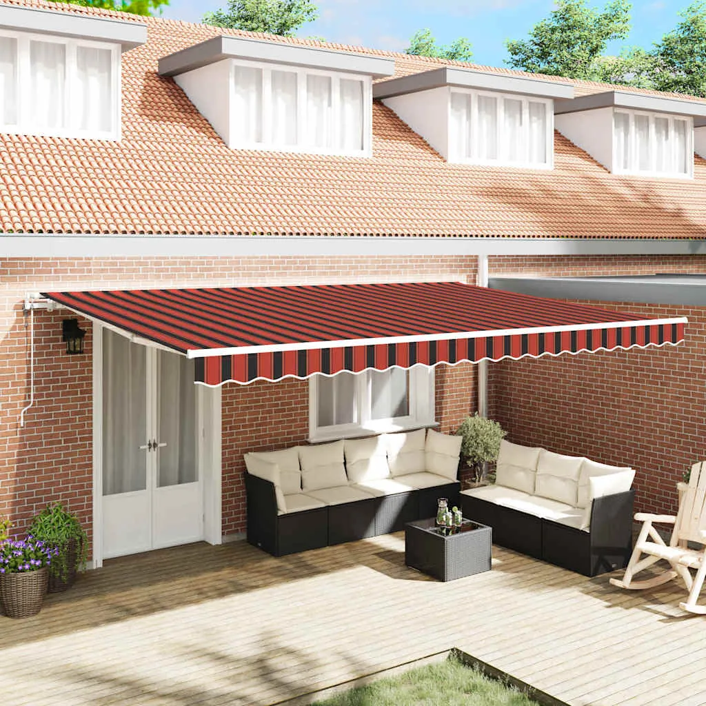vidaXL Povlačivi tende narančasta i smeđa 500 × 300 cm - Venlo