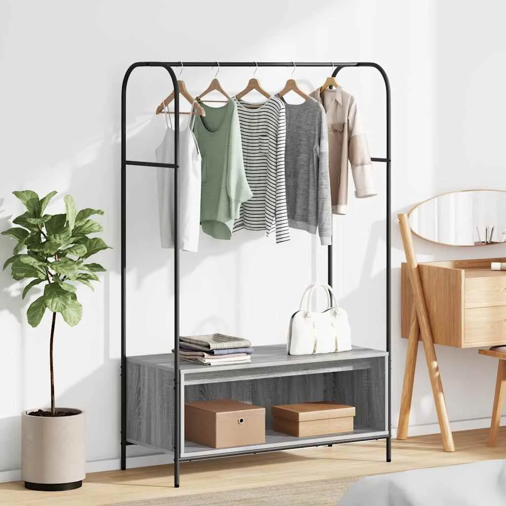 vidaXL Stalak za odjeću Siva 100 x 44 x 160 cm Konstruirano drvo - Venlo
