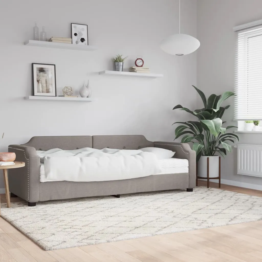 vidaXL Dnevni krevet s madracem smeđesivi 80 x 200 cm od tkanine - Venlo