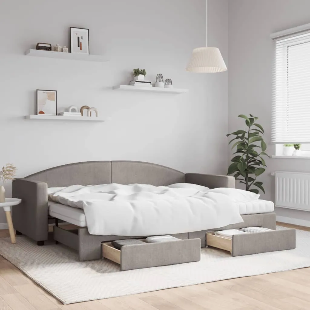 vidaXL Dnevni krevet na razvlačenje smeđesivi 80 x 200 cm od tkanine - Venlo