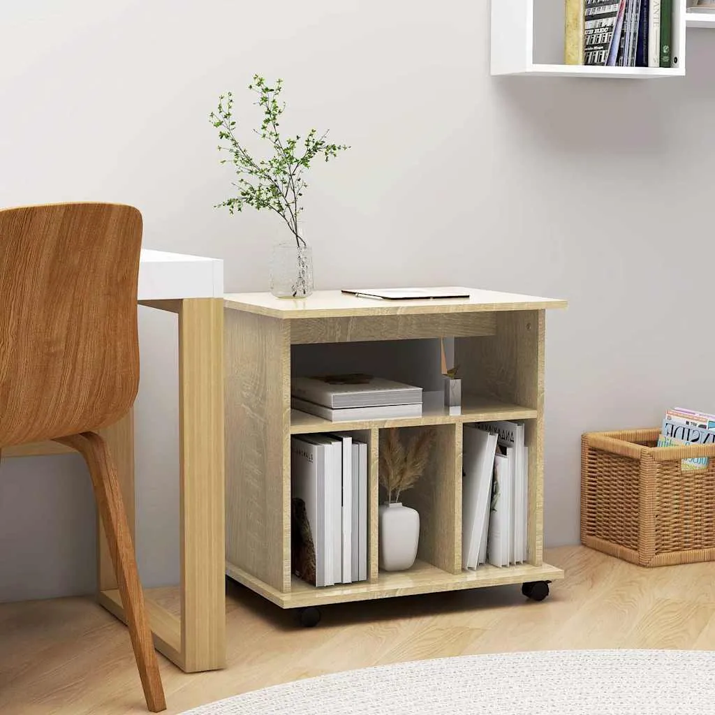 vidaXL Ormarić s kotačima boja hrasta sonome 60x45x60 cm drvena - Venlo