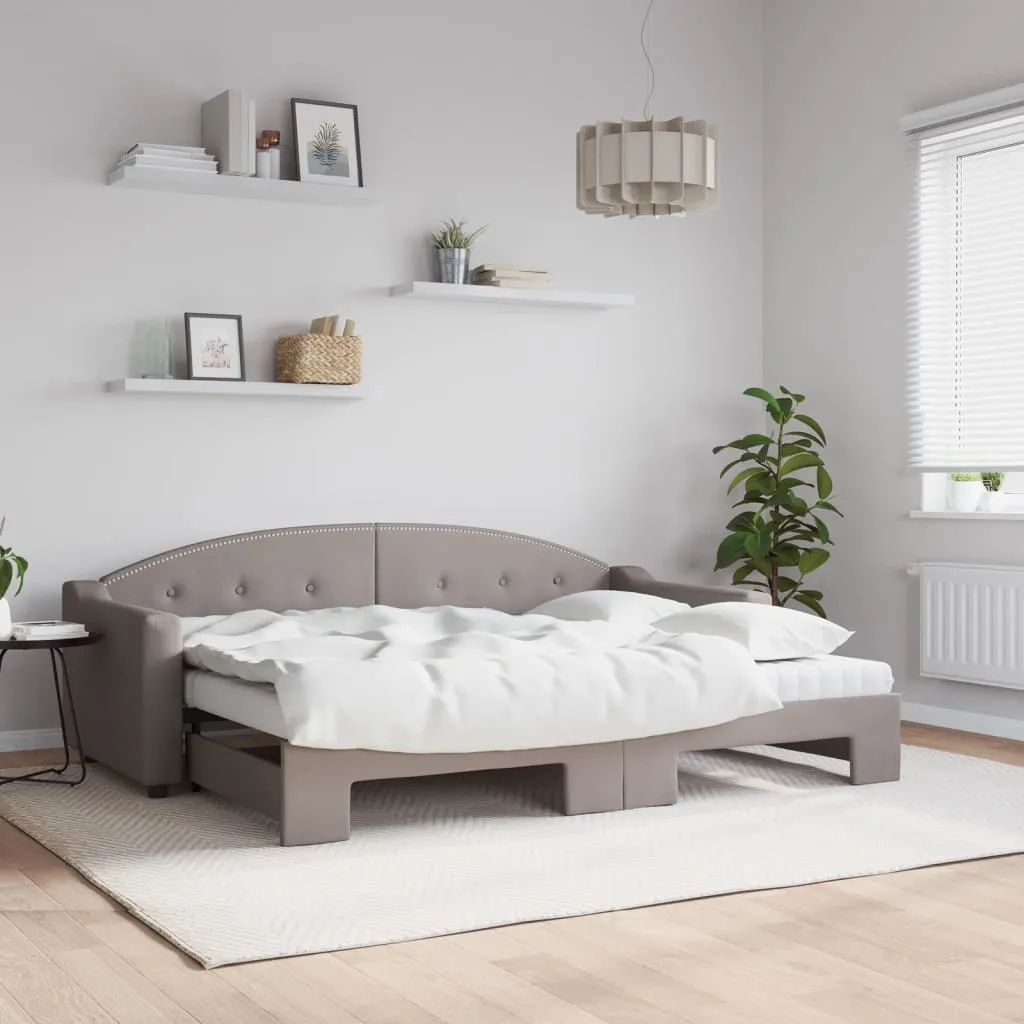 vidaXL Dnevni krevet na razvlačenje smeđesivi 80 x 200 cm od tkanine - Venlo