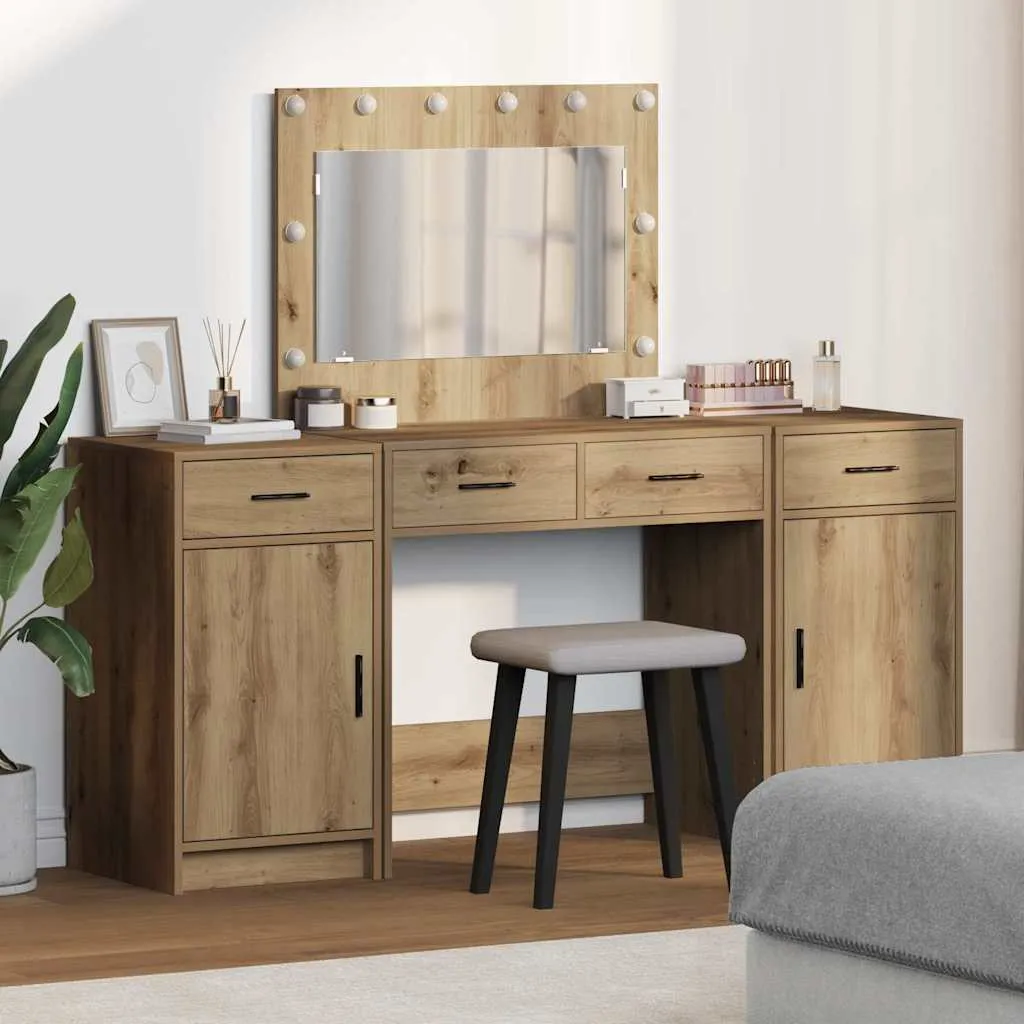 vidaXL Toaletni stol 3 kom. Smeđa 78,5 x 41 x 135 cm Konstruirano drvo - Venlo