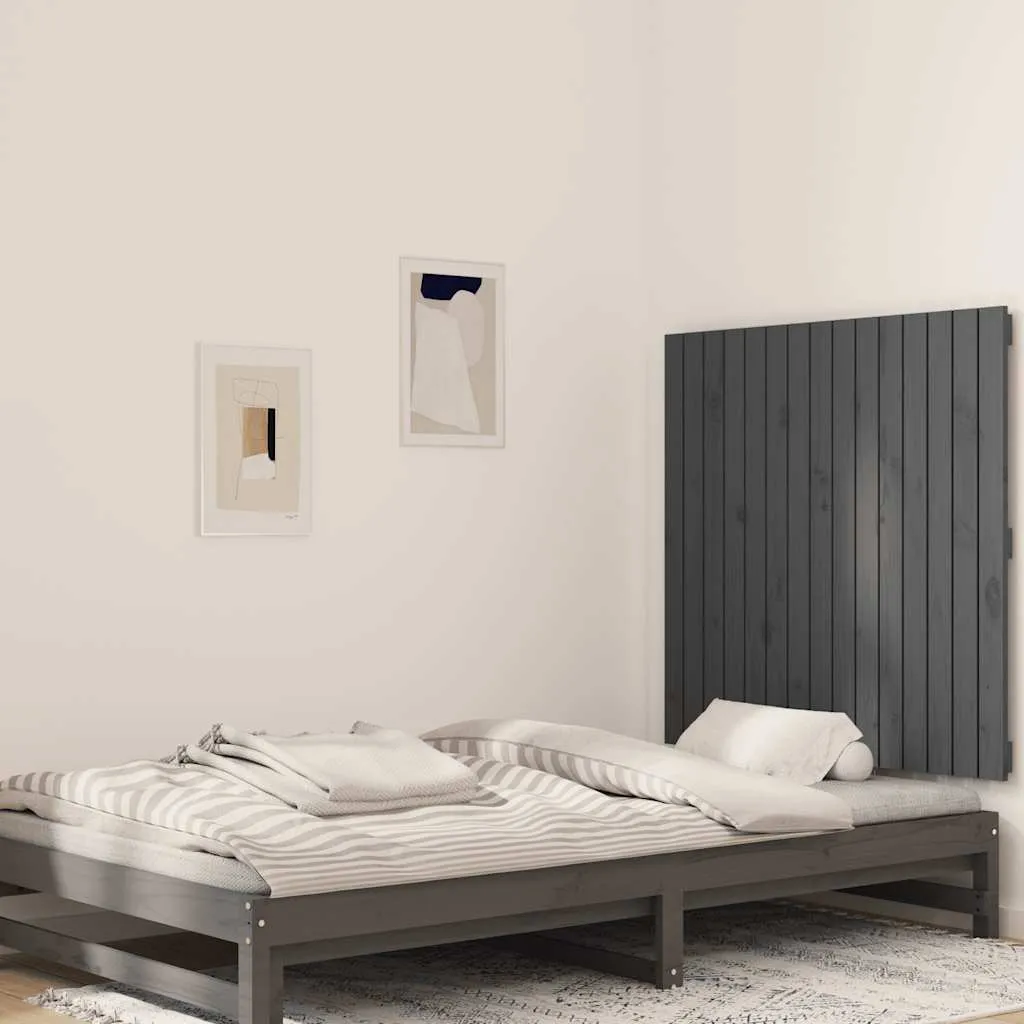 vidaXL Zidno uzglavlje sivo 95,5x3x90 cm od masivne borovine - Venlo