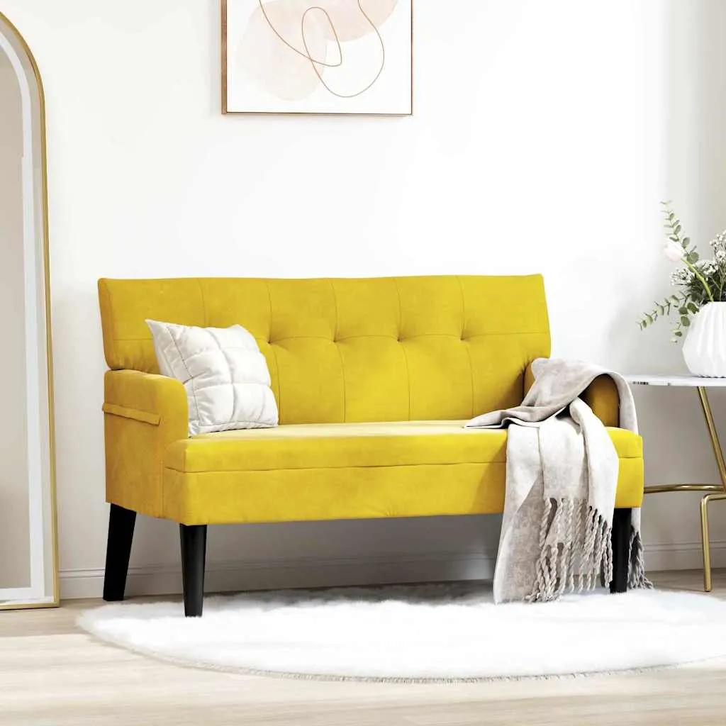 vidaXL Chesterfield klupa Žuta 112 x 65,5 x 75 cm Baršun - Venlo