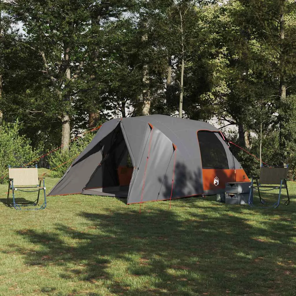 vidaxl šator dome za 4 osobe siva i narančasta 455 x 252 x 178 cm - slika 1