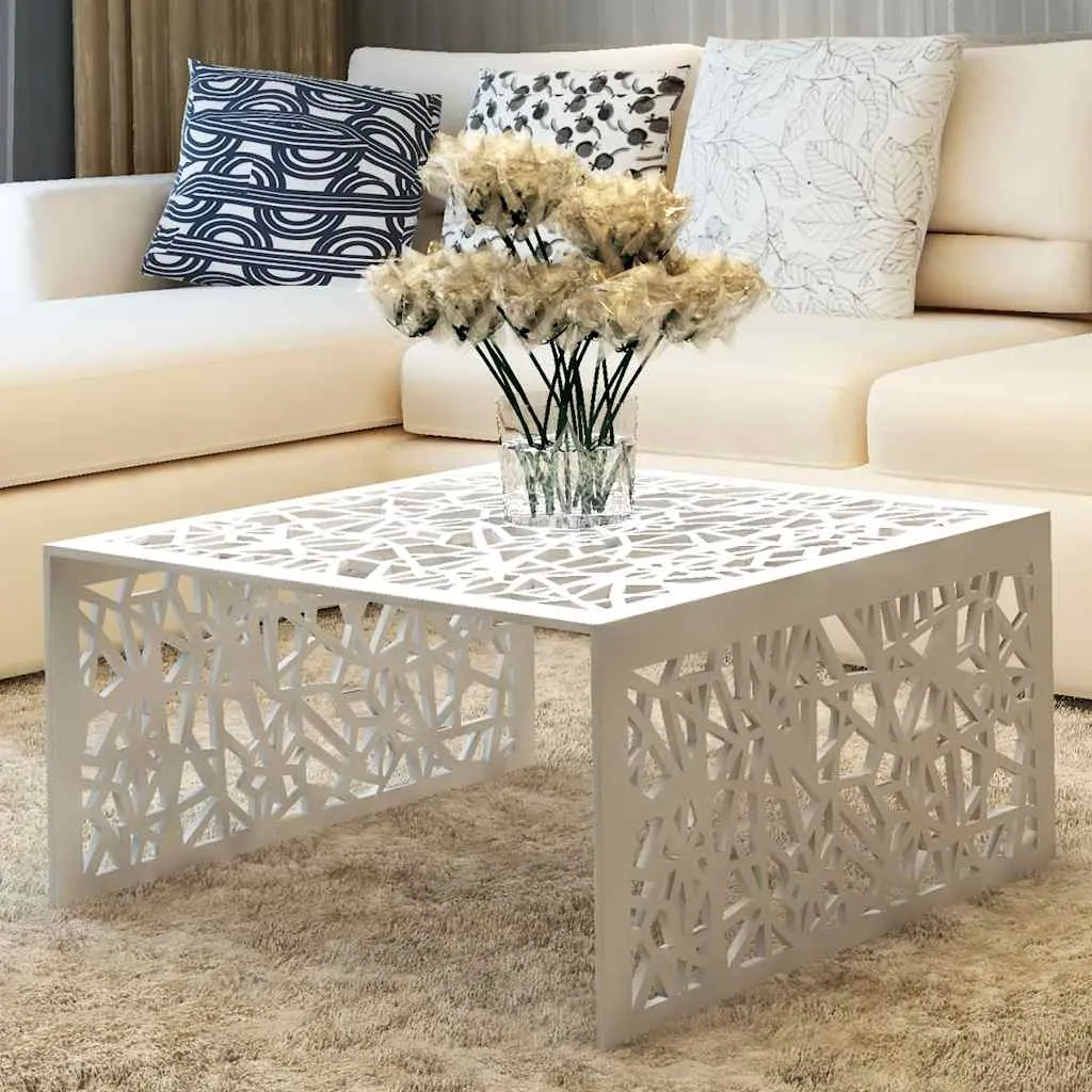 vidaXL Stolić za Kavu Srebrni Geometrijski Dizajn Aluminij - Venlo