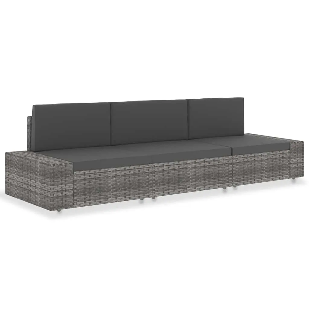 vidaXL Modularni trosjed od poliratana sivi - Venlo