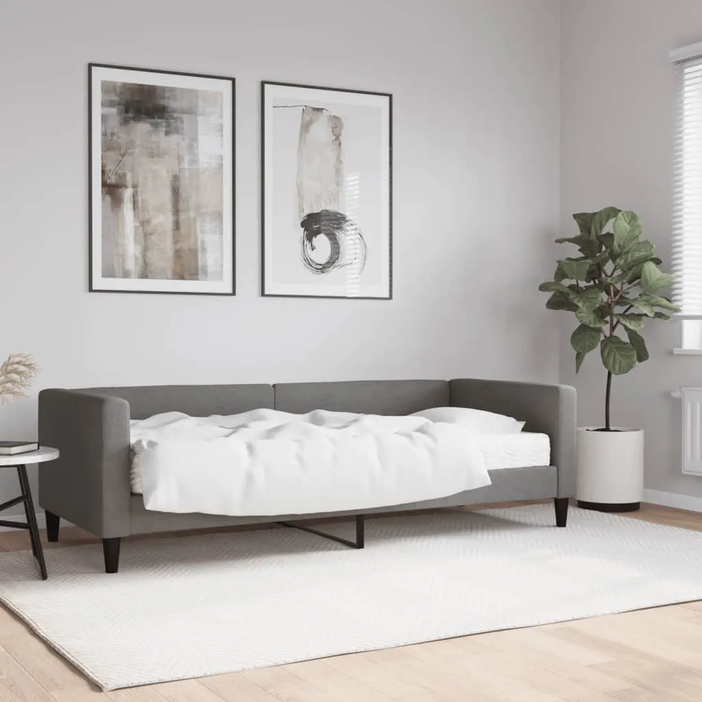 vidaXL Dnevni krevet s madracem tamnosivi 80 x 200 cm od tkanine - Venlo