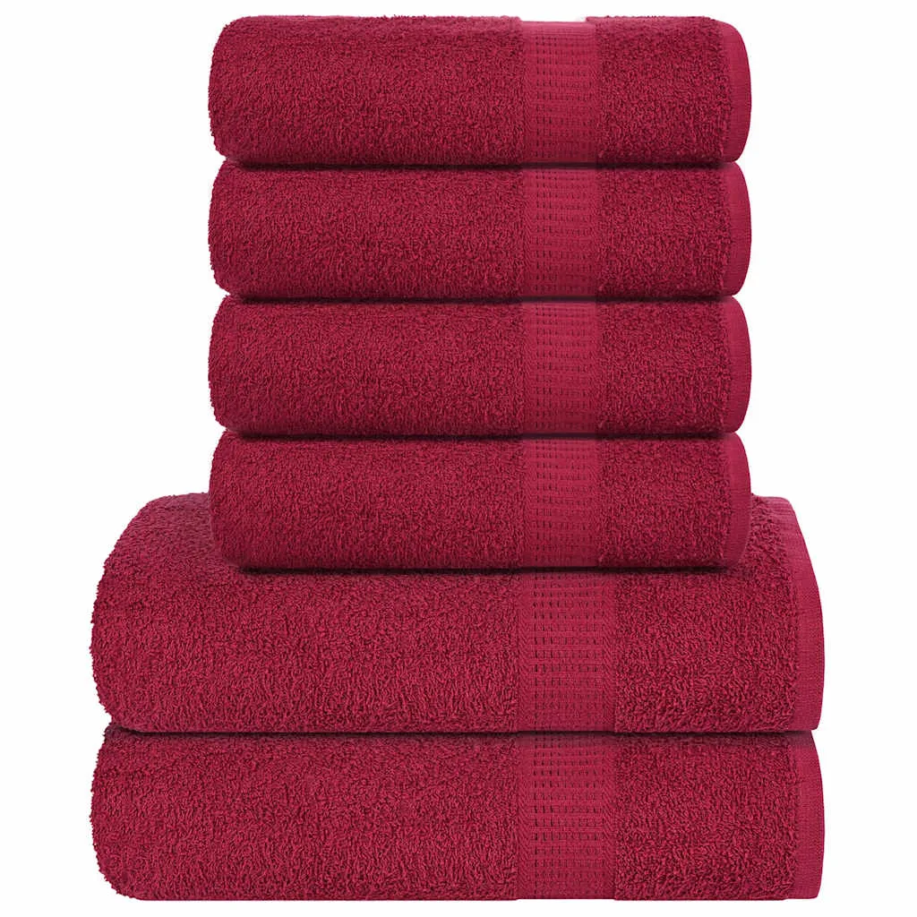 vidaxl set ručnika frogn od 6 dijelova bordo 360 g/m² - slika 1