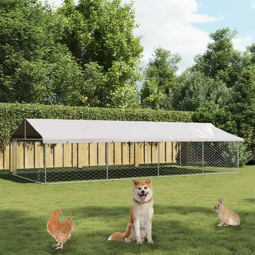 vidaxl vanjski kavez za pse s krovom 600 x 300 x 150 cm - slika 1