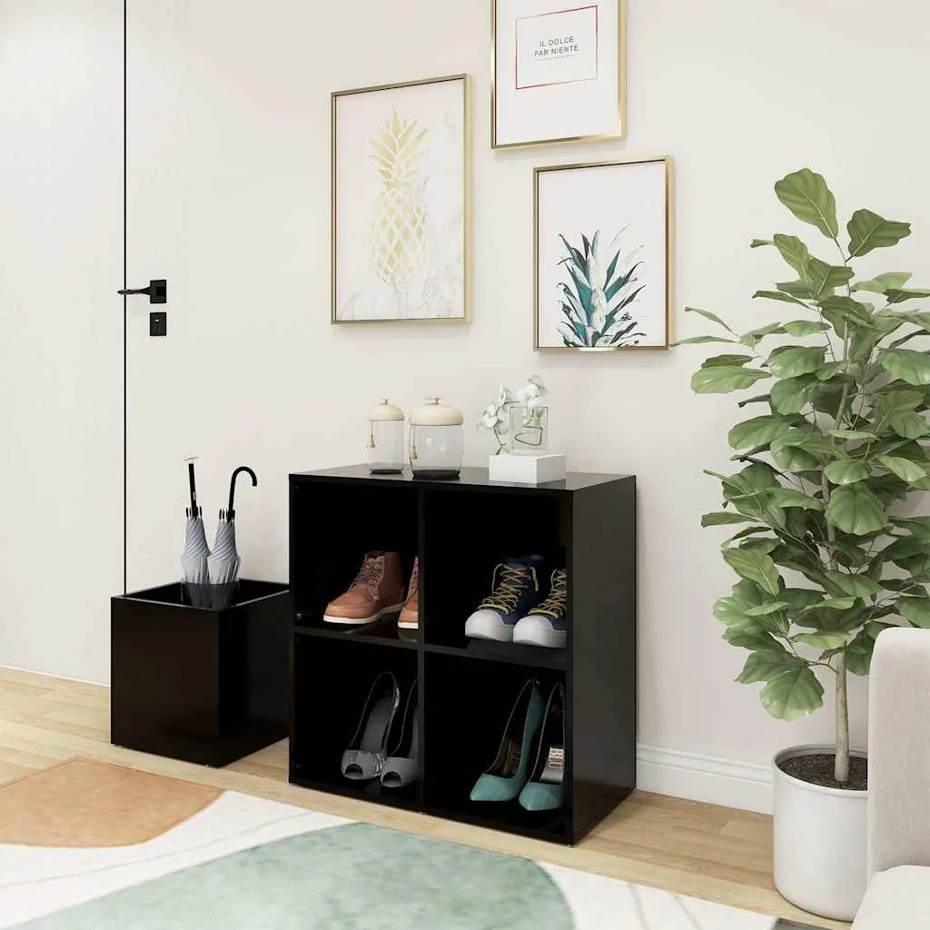 vidaXL Ormarić za cipele crni 105 x 35,5 x 70 cm konstruirano drvo - Venlo