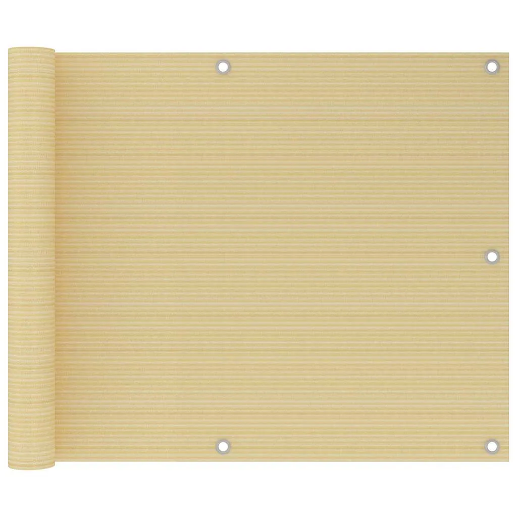 vidaXL Balkonski zastor bež 75 x 400 cm HDPE - Venlo