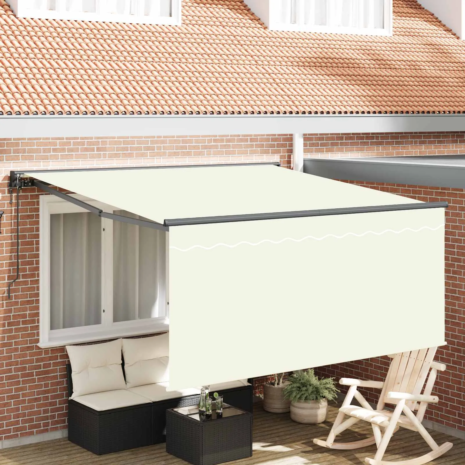 vidaXL Povlačivi tende Krema 300 x 250 cm Poliester i aluminij - Venlo