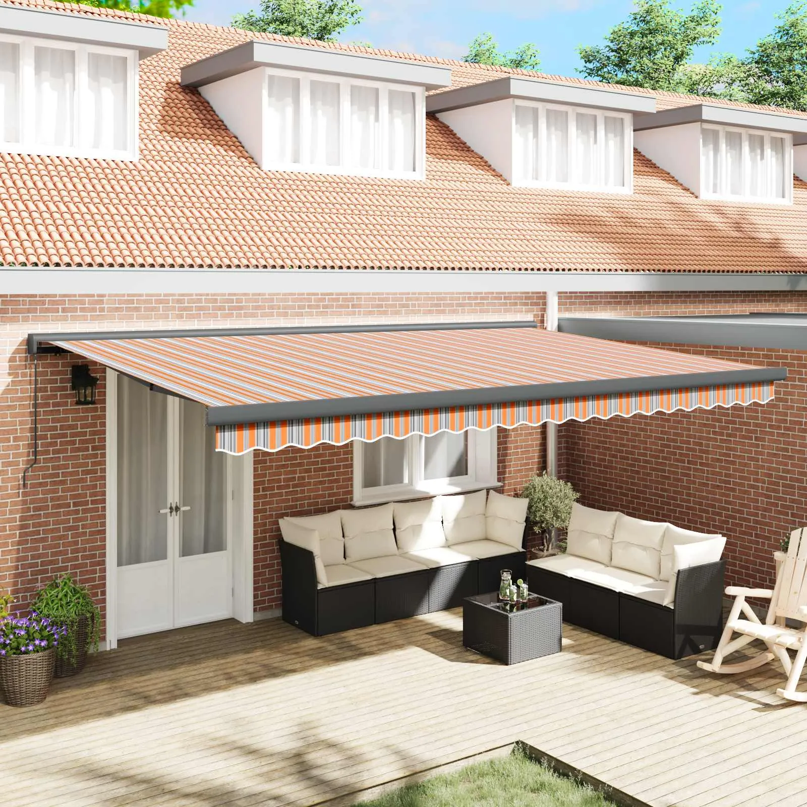 vidaXL Povlačivi tende Šareni 500 × 300 cm Platno i Aluminij - Venlo