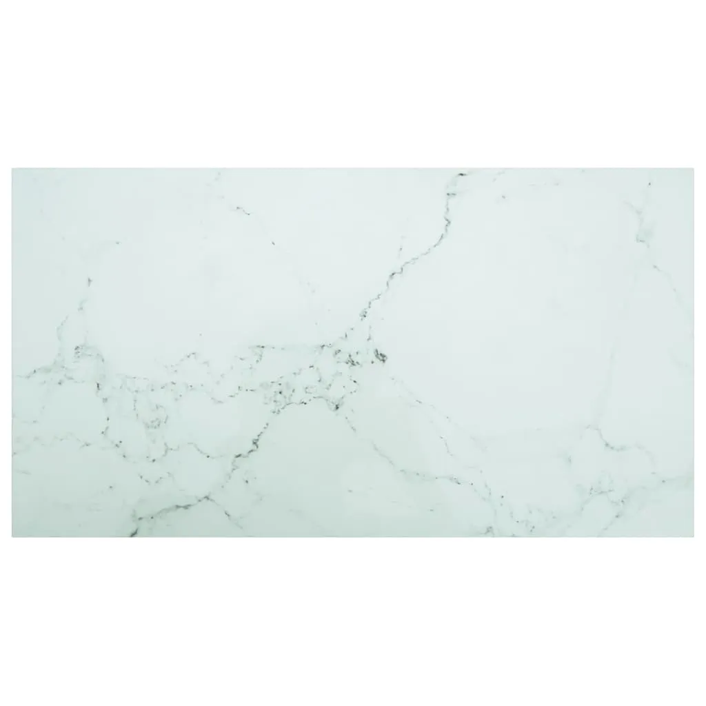 vidaXL Stolna ploča bijela 120x65 cm 8 mm staklena s mramornim uzorkom - Venlo