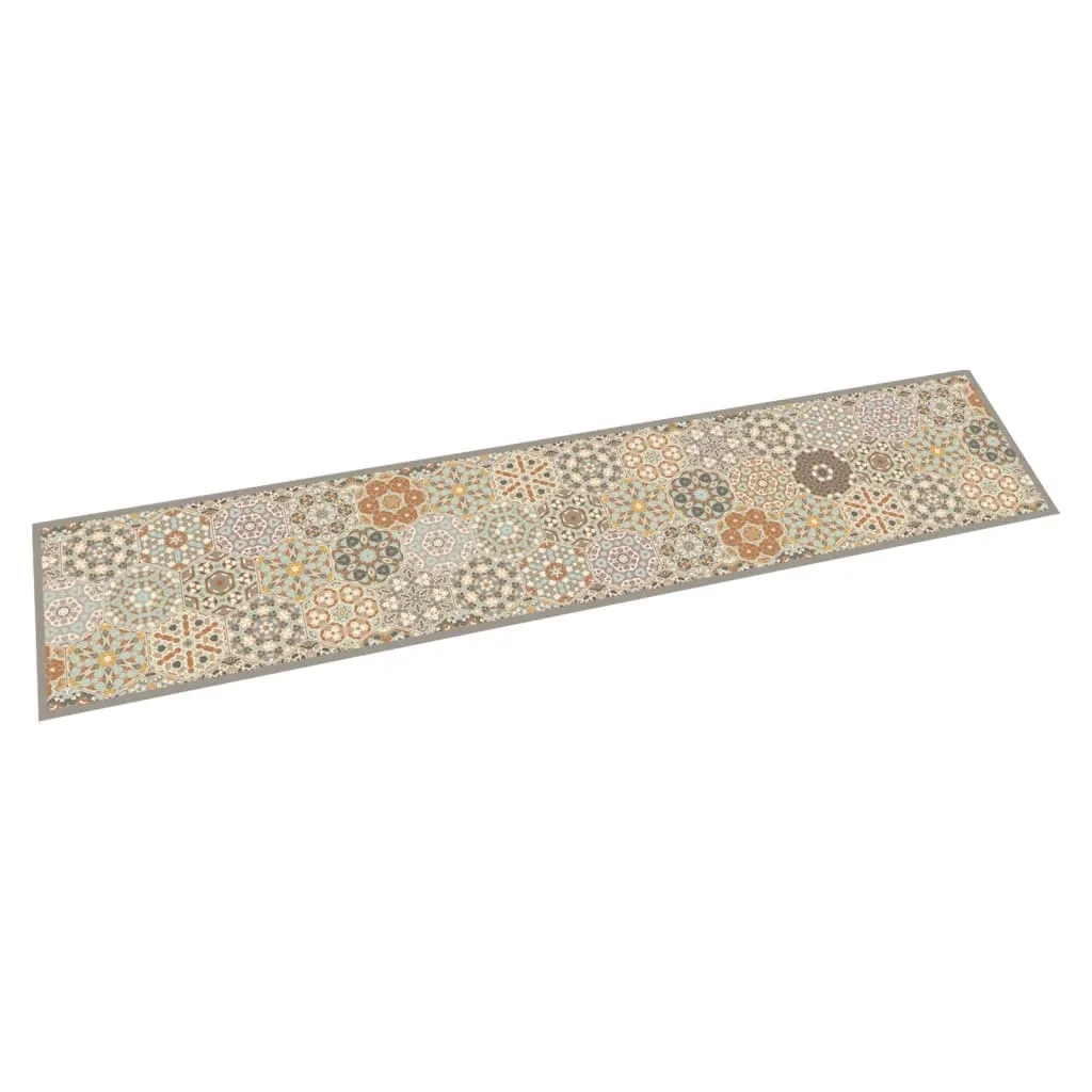 vidaxl kuhinjski tepih perivi pastelni šesterokuti 60x300cm baršunasti - slika 1