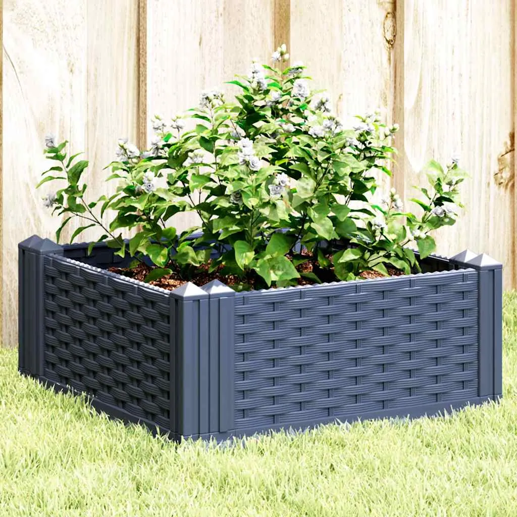 vidaXL Vrtna sadilica s klinovima plava siva 42,5 x 42,5 x 28,5 cm PP - Venlo