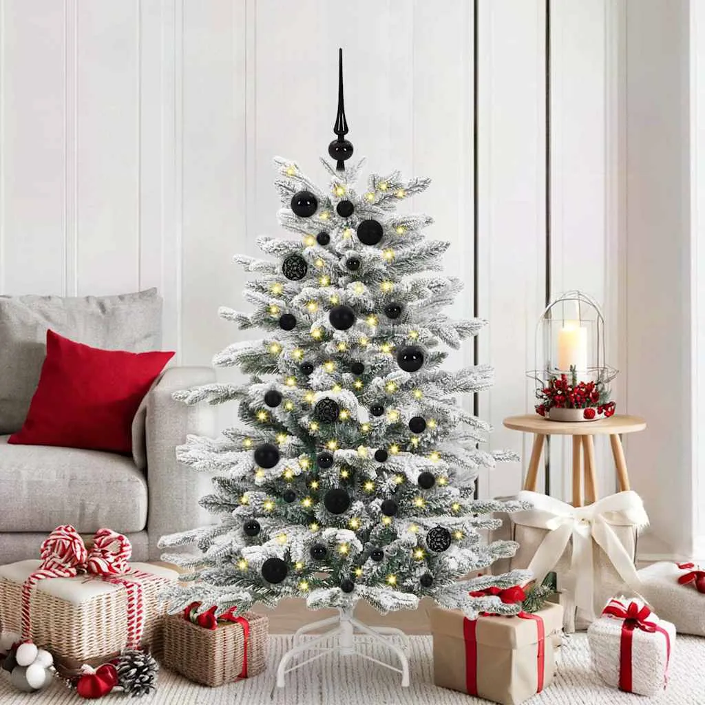 vidaxl set božićnih ukrasnih kuglica 61 kom. 150 led lampica ø 6 cm - slika 1