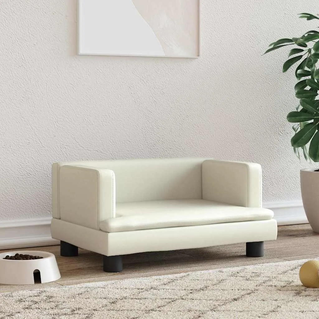 vidaxl krevet za pse krem 60x40x30 cm od umjetne kože - slika 1