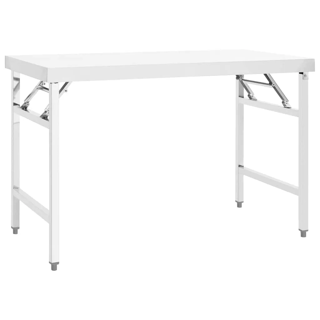 vidaxl sklopivi kuhinjski radni stol 120 x 60 x 80 cm nehrđajući čelik - slika 1