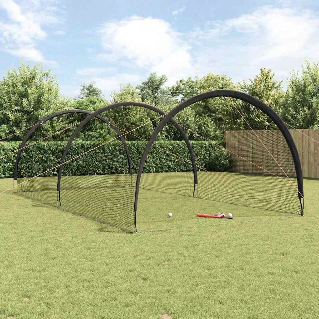 vidaxl bejzbol & softbol crna 702 x 369,5 x 243,5 cm poliester - slika 1