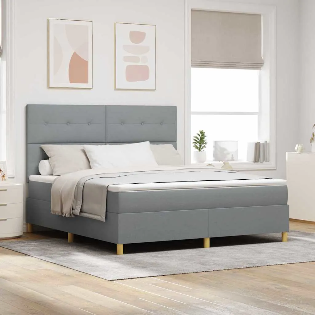 vidaXL Krevet s opruga kutije Svijetlo siva 180 x 200 cm tkanina - Venlo