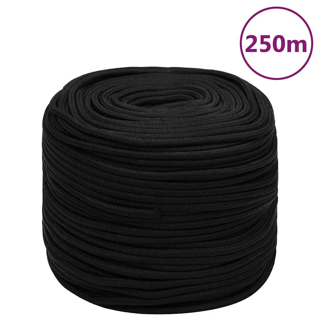 vidaxl radno uže crno 10 mm 250 m poliestersko - slika 1