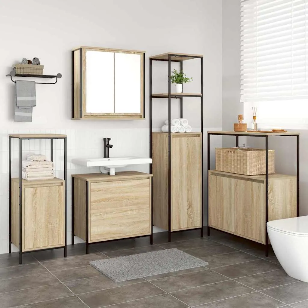 vidaXL Set namještaja za kupaonicu 5 kom. Bež 36 x 35 x 165 cm - Venlo