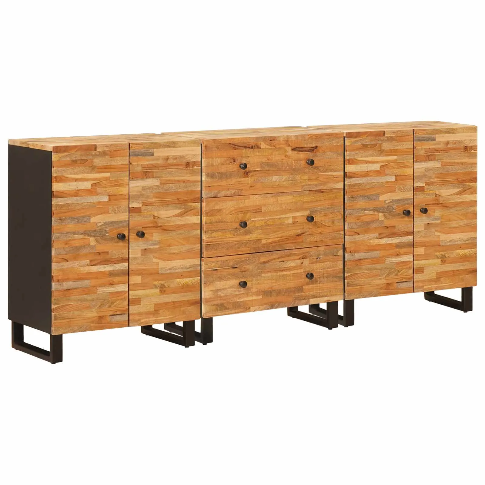 vidaXL Kreveta 3 kom. 60 x 33 x 75 cm Čvrsto drvo manga Smeđa - Venlo