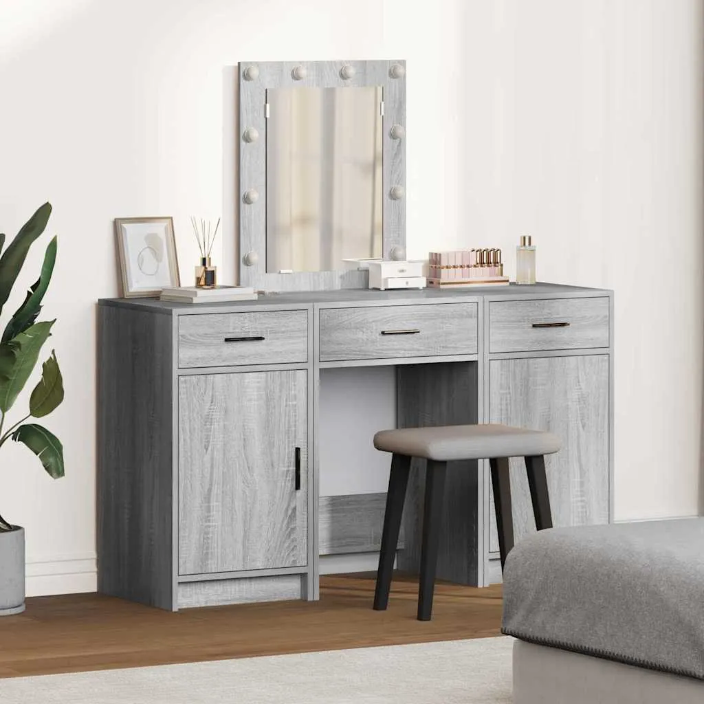 vidaXL Toaletni stol Siva 50 x 41 x 135 cm Konstruirano drvo - Venlo