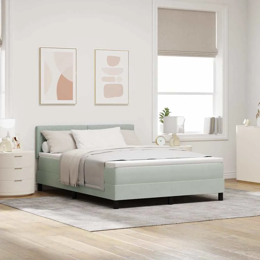 vidaXL Krevet s opruga kutije Svijetlo siva 160 x 200 cm Baršun - Venlo