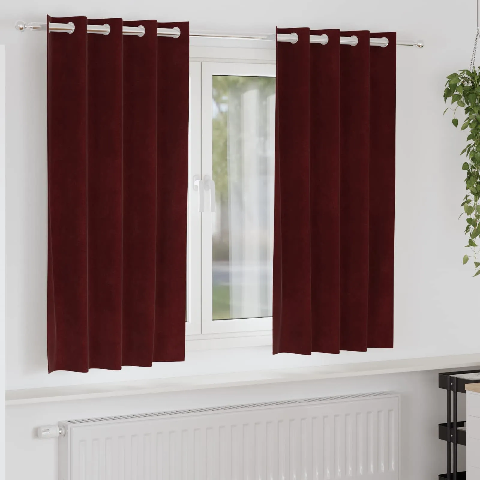 vidaXL Zavjese 2 kom. Vinska crvena 140 x 175 cm Baršun - Venlo