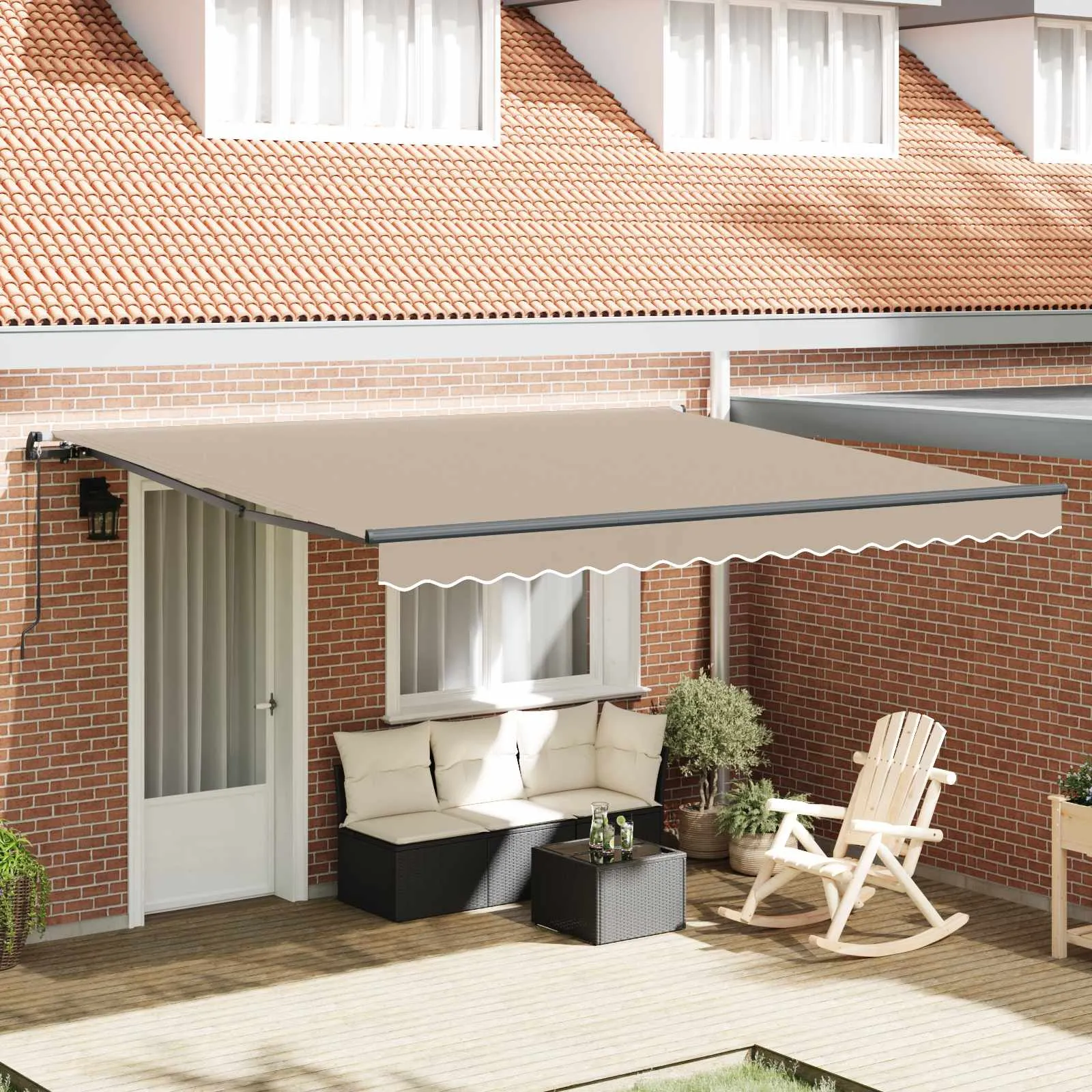 vidaXL Povlačivi tende Bež 400 × 300 cm Poliester i aluminij - Venlo