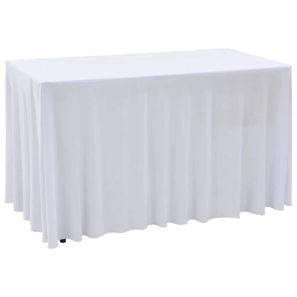 vidaxl rastezljive navlake za stol 2 kom duge 243 x 76 x 74 cm bijele - slika 1