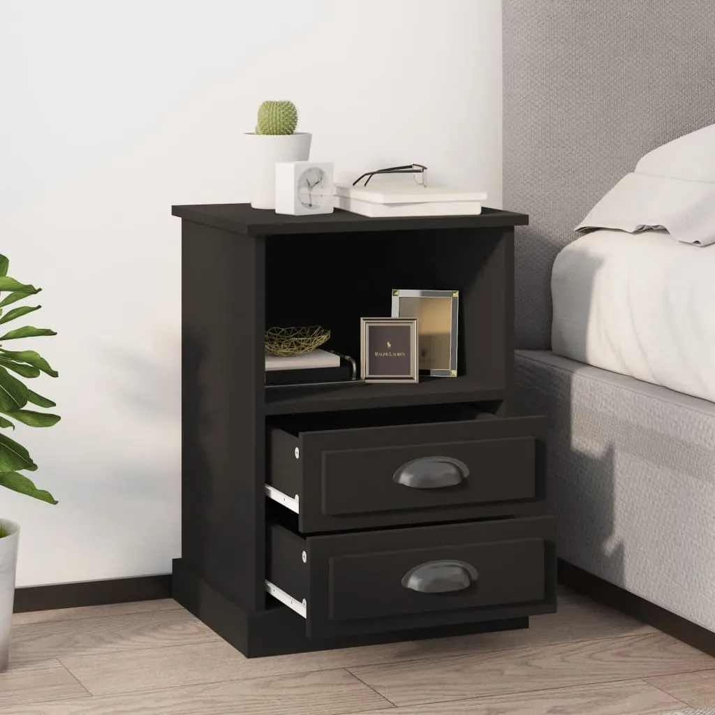 vidaXL Noćni ormarići 2 kom crni 43x36x60 cm - Venlo
