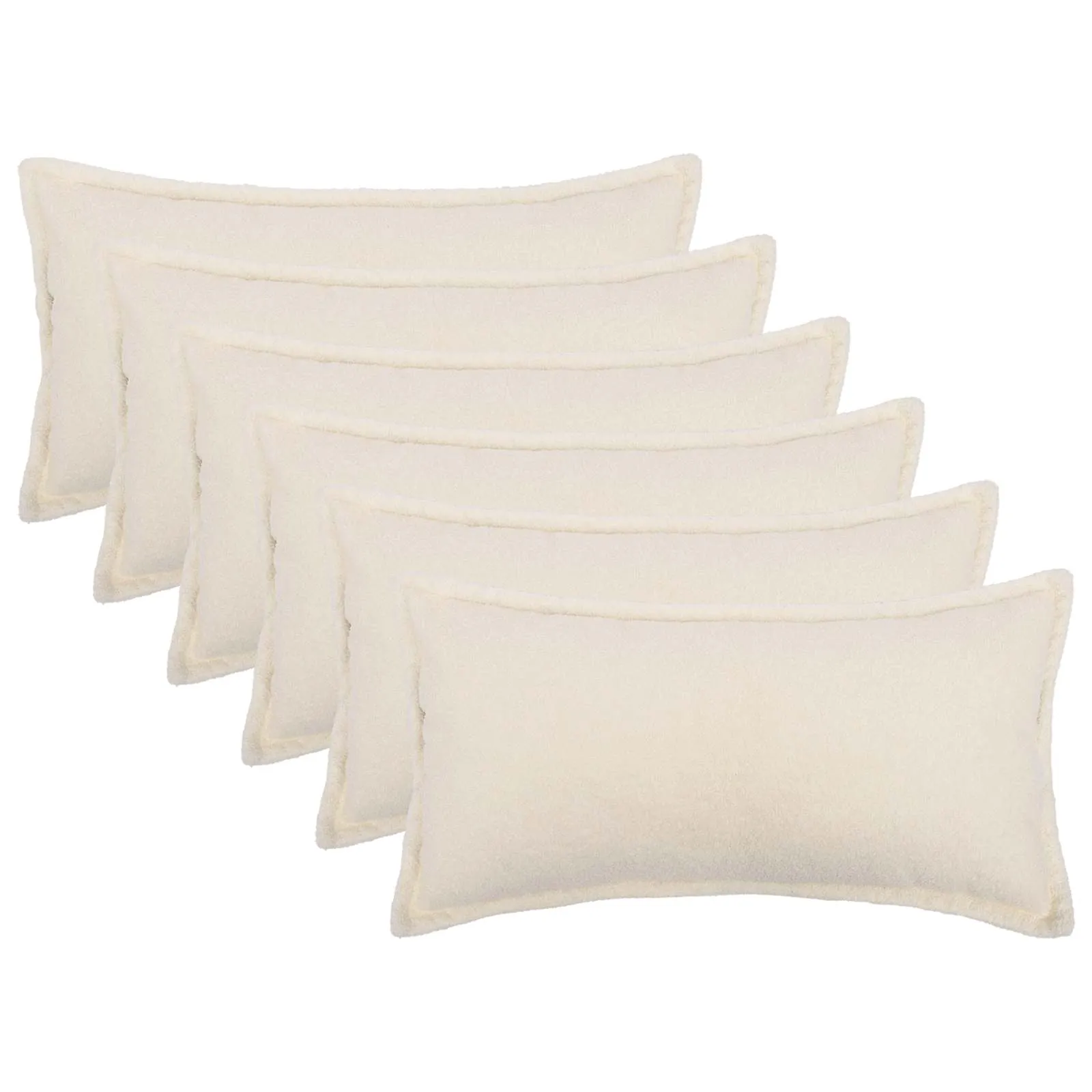 vidaxl presvlaka za jastuk 6 pcs houten krem 40 x 80 cm bouclé - slika 1