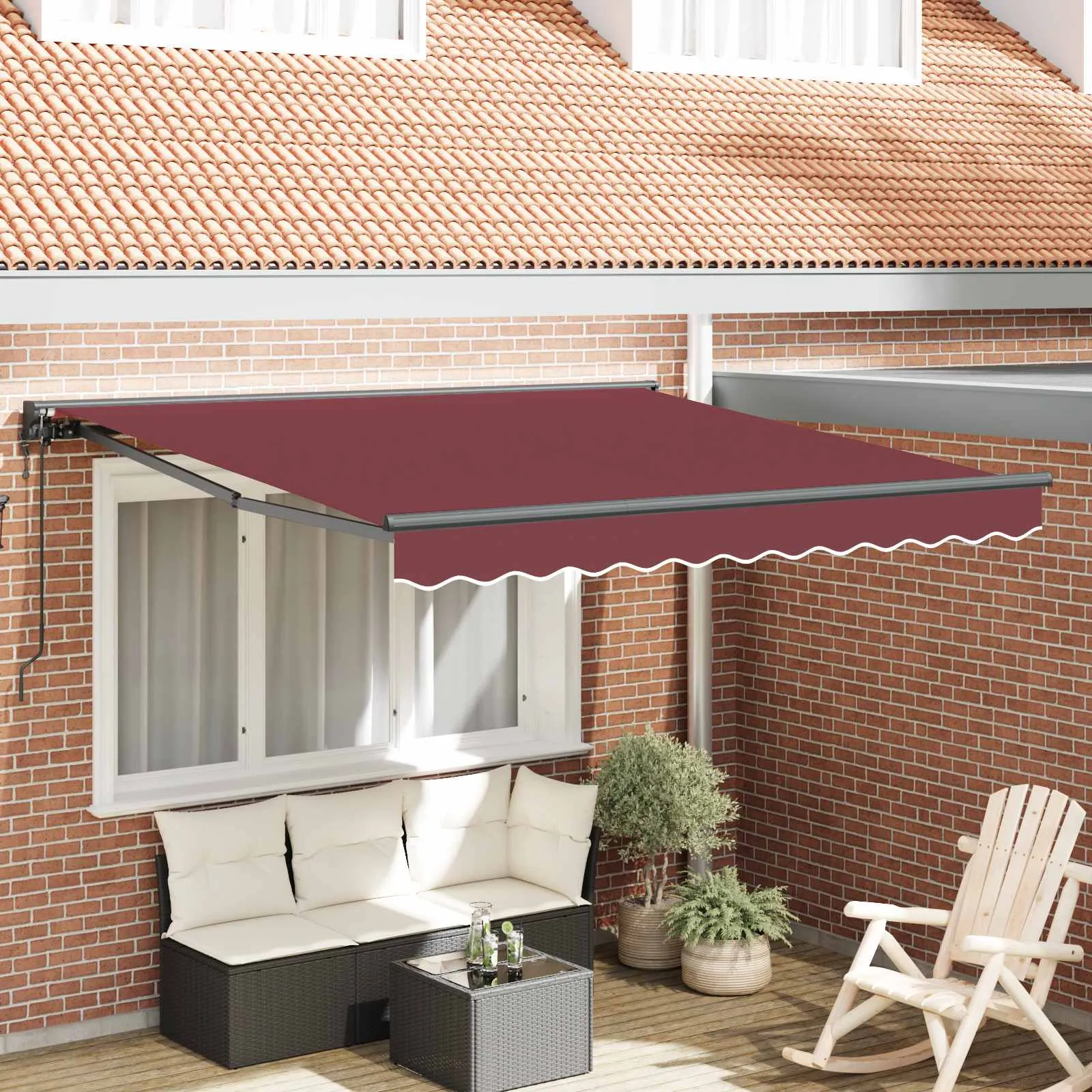 vidaXL Okvir tende Tamno crvena 300 x 250 cm Poliester s PU premazom - Venlo