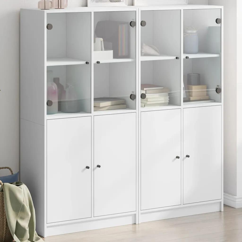 vidaXL Regal za knjige s vratima bijeli 136 x 37 x 142 cm drveni - Venlo