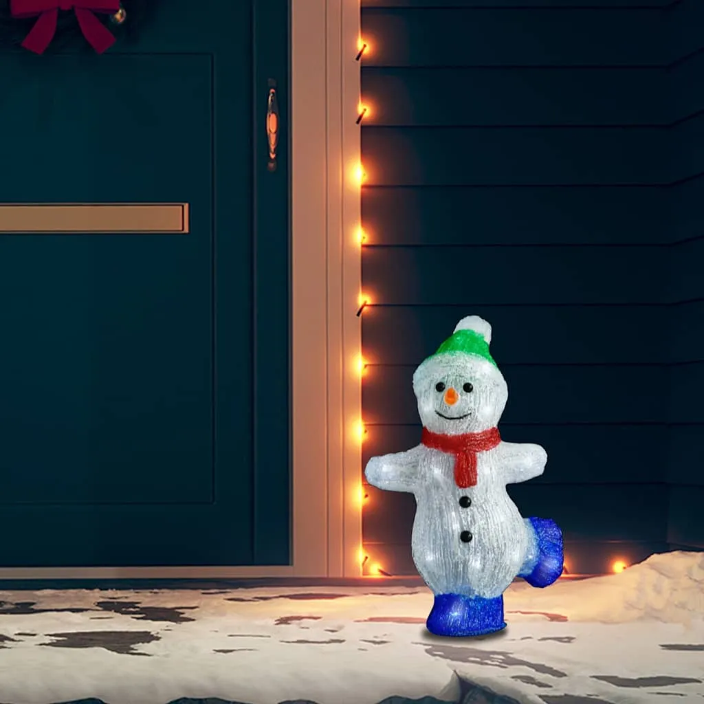 vidaxl led božićna akrilna figura snjegovića unutarnja i vanjska 30 cm - slika 1