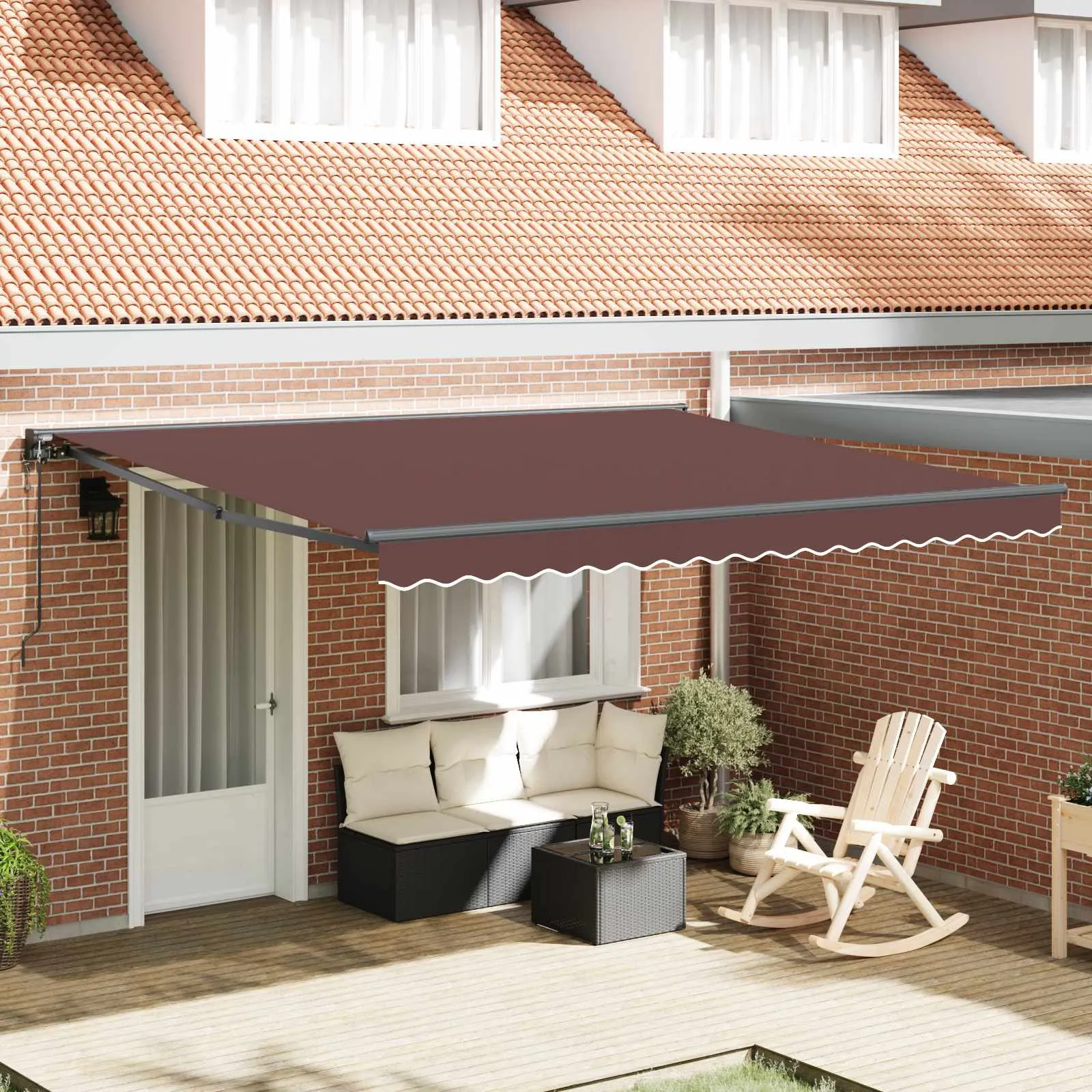 vidaXL Okvir tende Smeđa 400 × 300 cm Poliester s PU premazom - Venlo